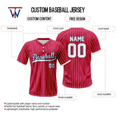 Custom Red Pinstripe Two-Button Classic Baseball Jersey